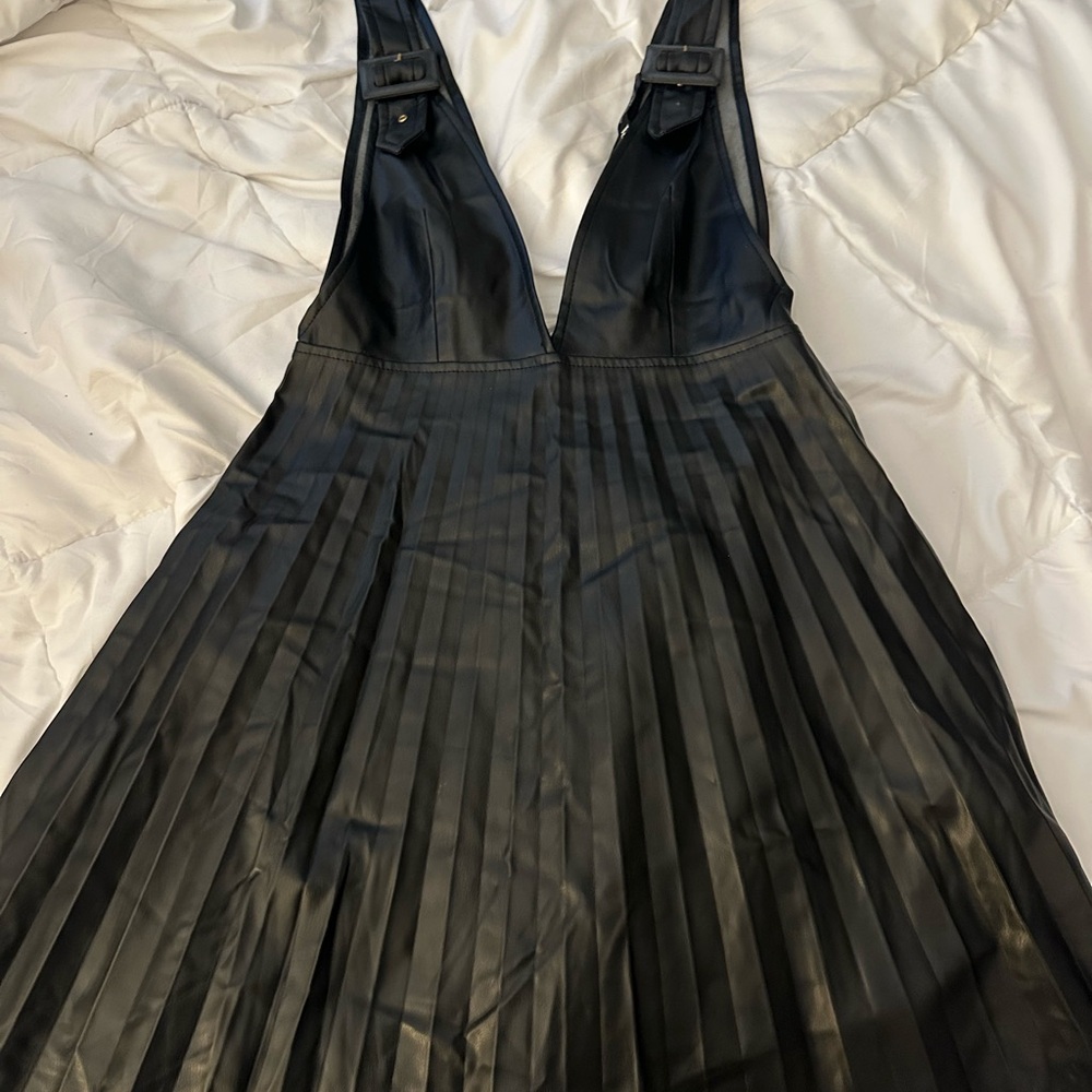 Zara Black Faux Leather Dress